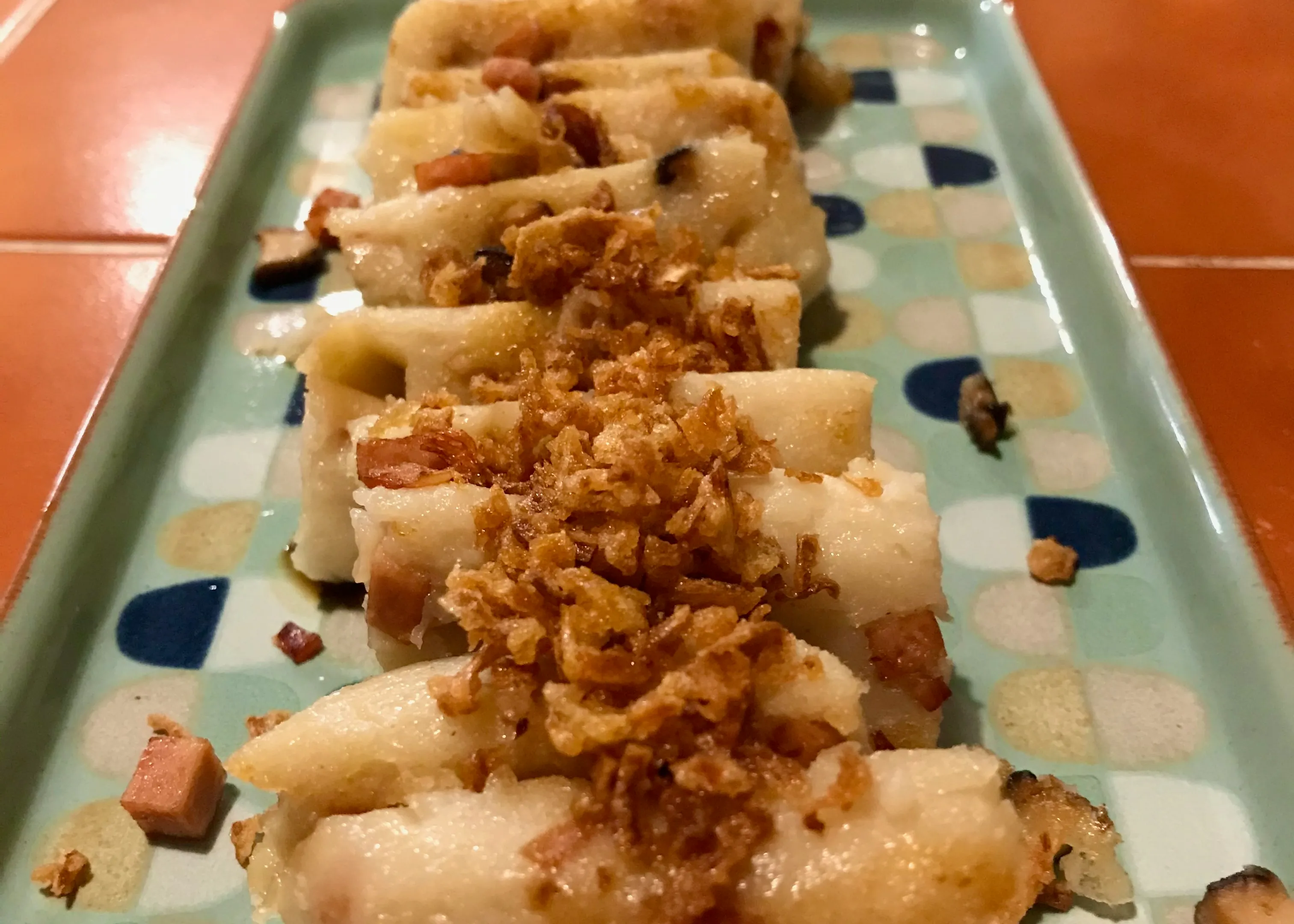 Turnip cake, but made from Kohlrabi