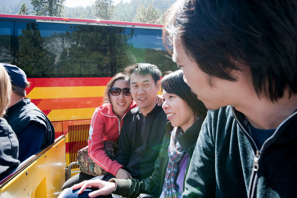 Fellow tourists onboard the Valley tram