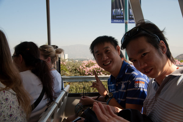Onboard the tram for the backlot tour