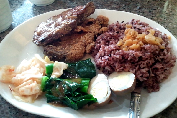 Pork Chop with purple rice