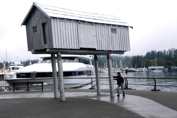 Art? Or an actual wonky boathouse?