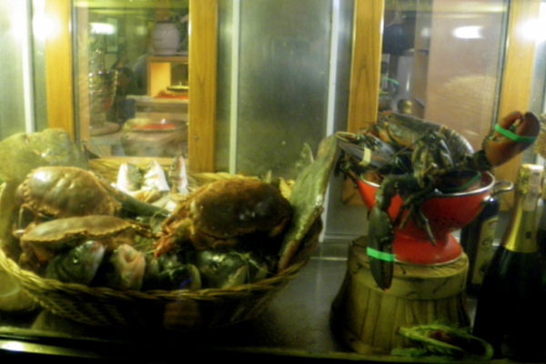 Seafood on display