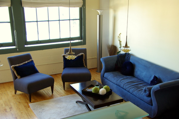 The living room at the loft apartment