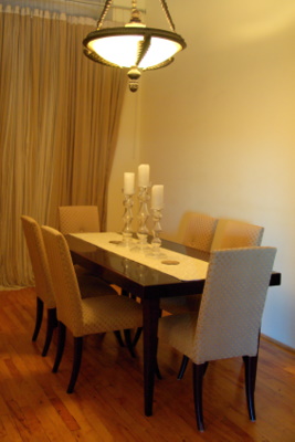 The dining room at the loft apartment