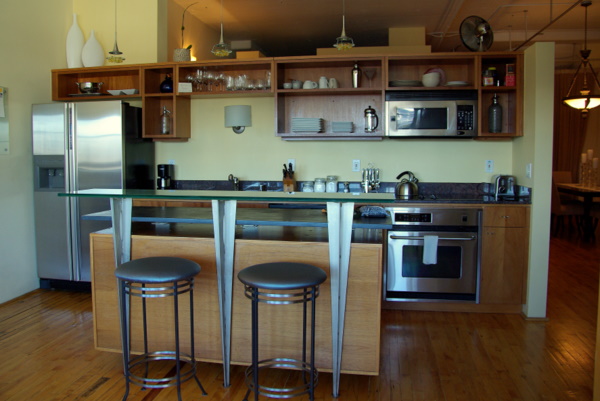 The kitchen at the loft apartment