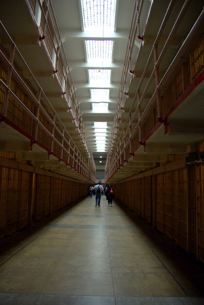 Inside the prison at Alcatraz