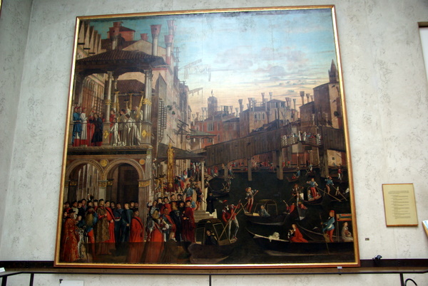 A painting of the Rialto bridge
